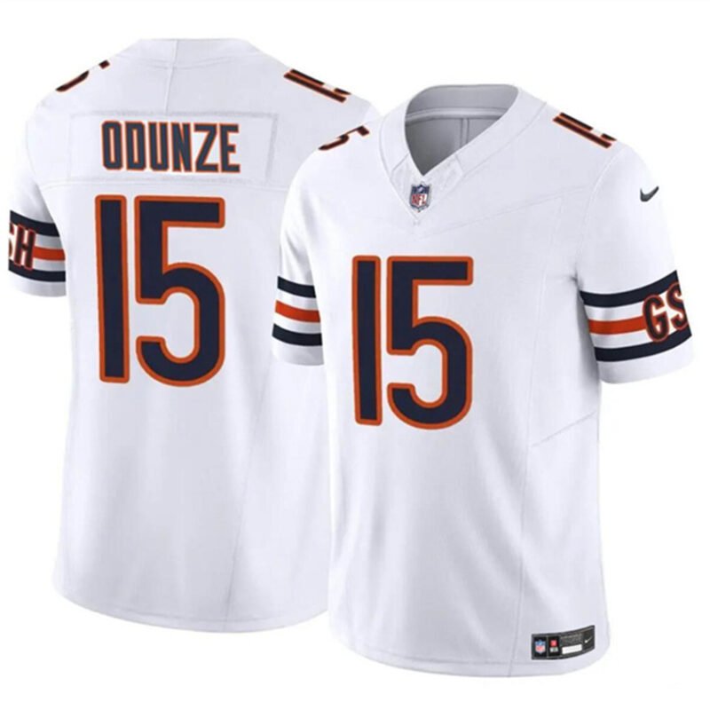 White Chicago Bears #15 Rome Odunze 2024 Draft F.U.S.E. Vapor Stitched Football Jersey - CBJ621