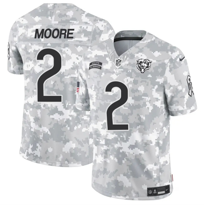 Arctic Camo Chicago Bears #2 DJ Moore 2024 F.U.S.E Salute to Service Limited Stitched Football Jersey - CBJ388