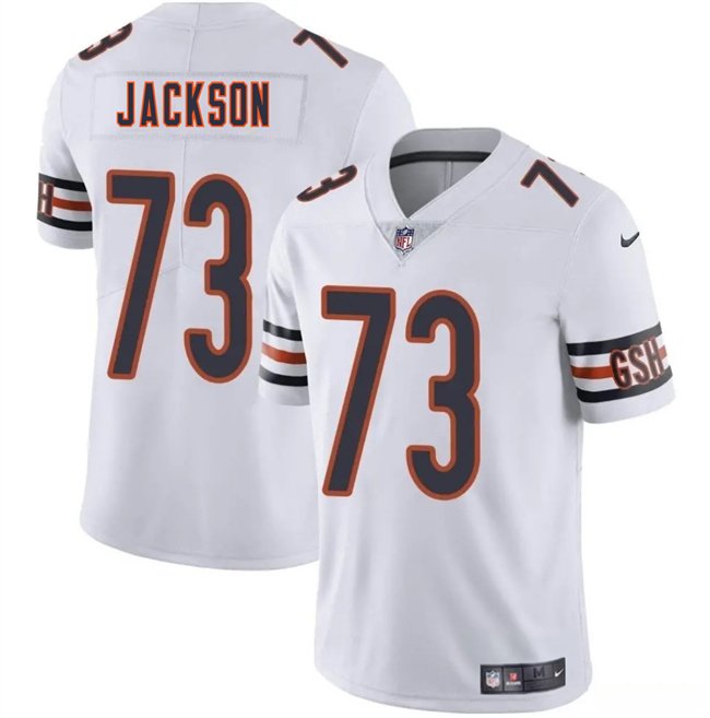White Chicago Bears #73 Jonah Jackson 2025 Vapor Stitched Football Jersey - CBJ109