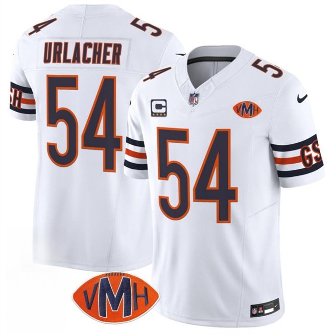 White Chicago Bears #54 Brian Urlacher 2025 F.U.S.E. With 4-Star C Patch VMH Patch Vapor Untouchable Limited Stitched Football Jersey - CBJ74
