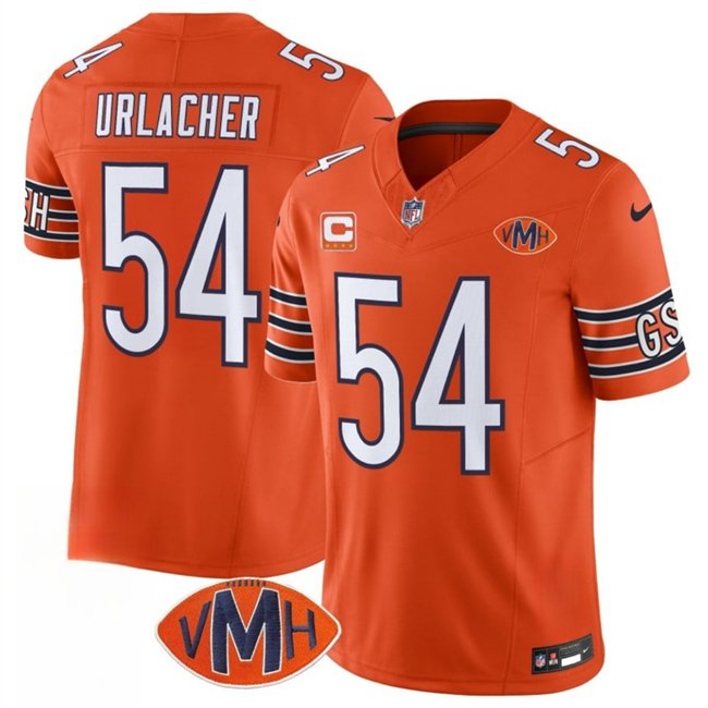 Orange Chicago Bears #54 Brian Urlacher 2025 F.U.S.E. With 4-Star C Patch VMH Patch Vapor Untouchable Limited Stitched Football Jersey - CBJ285
