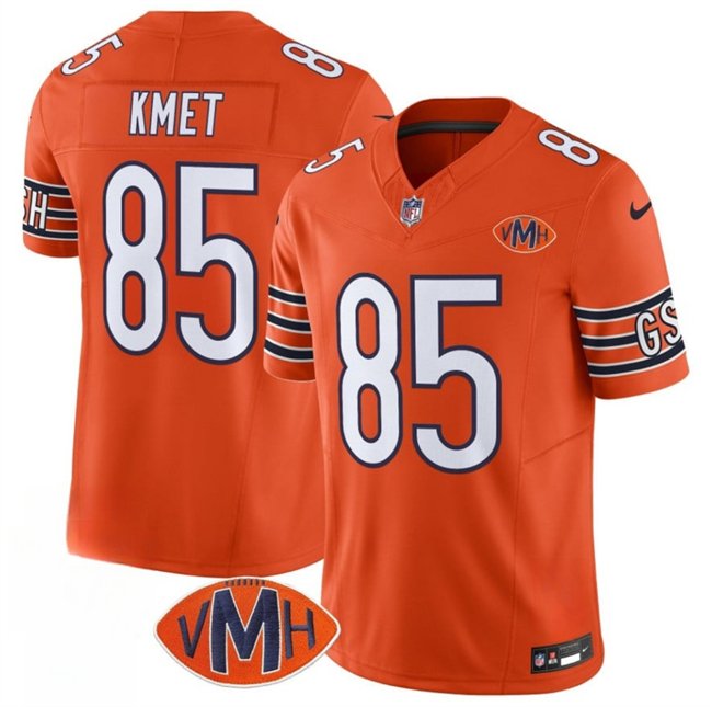 Orange Chicago Bears #85 Cole Kmet 2025 F.U.S.E. With VMH Patch Vapor Untouchable Limited Stitched Football Jersey - CBJ218