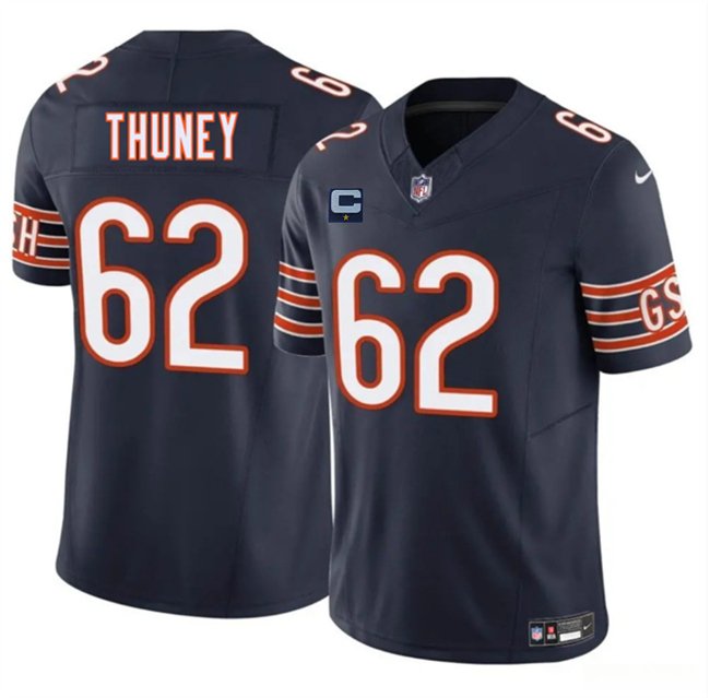 Navy Chicago Bears #62 Joe Thuney 2025 F.U.S.E. With 1-Star C Patch Vapor Untouchable Limited Stitched Football Jersey - CBJ470