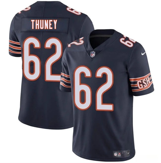 Navy Chicago Bears #62 Joe Thuney 2025 Vapor Stitched Football Jersey - CBJ100