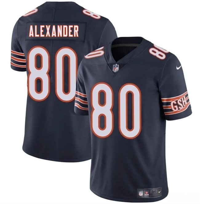 Navy Chicago Bears #80 Maurice Alexander 2025 Vapor Stitched Football Jersey - CBJ386