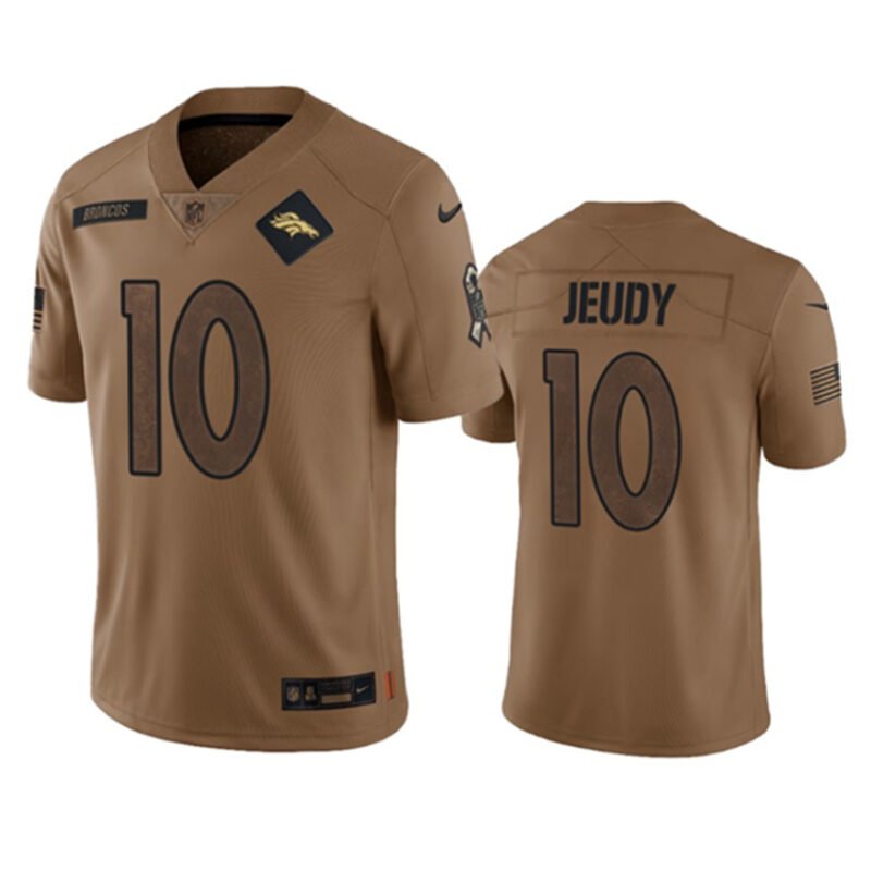 Brown Denver Broncos #10 Jerry Jeudy 2023 Salute To Service Limited Stitched Football Jersey