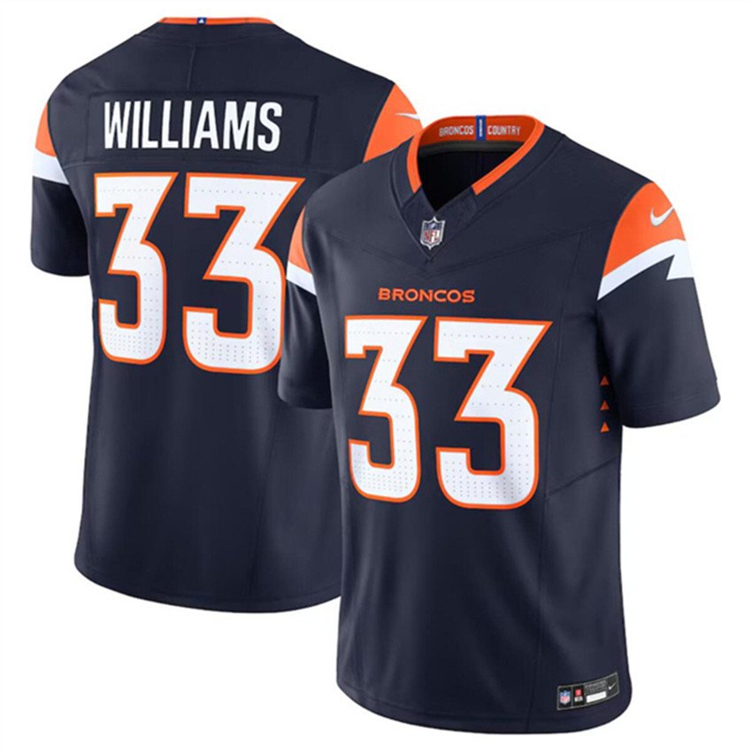 Navy Denver Broncos #33 Javonte Williams 2024 F.U.S.E. Alternate Vapor Limited Stitched Jersey