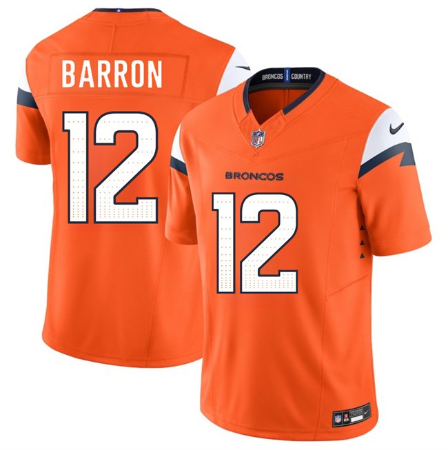 Orange Denver Broncos #12 Jahdae Barron 2025 Draft F.U.S.E. Vapor Limited Stitched Football Jersey