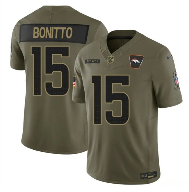 Olive Denver Broncos #15 Nik Bonitto 2025 F.U.S.E. Salute to Service Limited Stitched Football Jersey