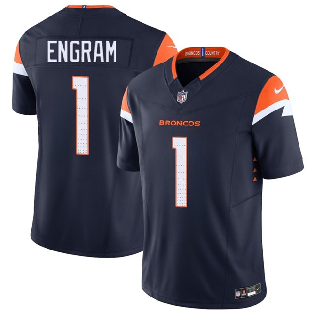 Navy Denver Broncos #1 Evan Engram F.U.S.E. Vapor Limited Stitched Football Jersey