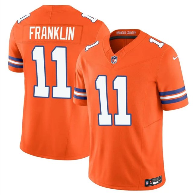 Orange Denver Broncos #11 Troy Franklin F.U.S.E. Mile High Collection 1977 Throwback Vapor Limited Stitched Football Jersey