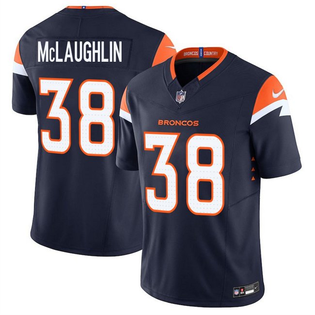 Navy Denver Broncos #38 Jaleel McLaughlin F.U.S.E. Vapor Limited Stitched Football Jersey