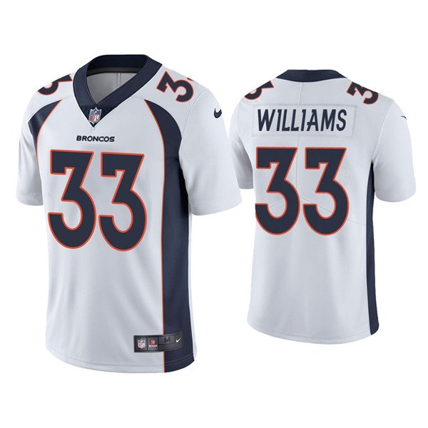 White Denver Broncos #33 Javonte Williams Vapor Untouchable Limited Stitched Jersey