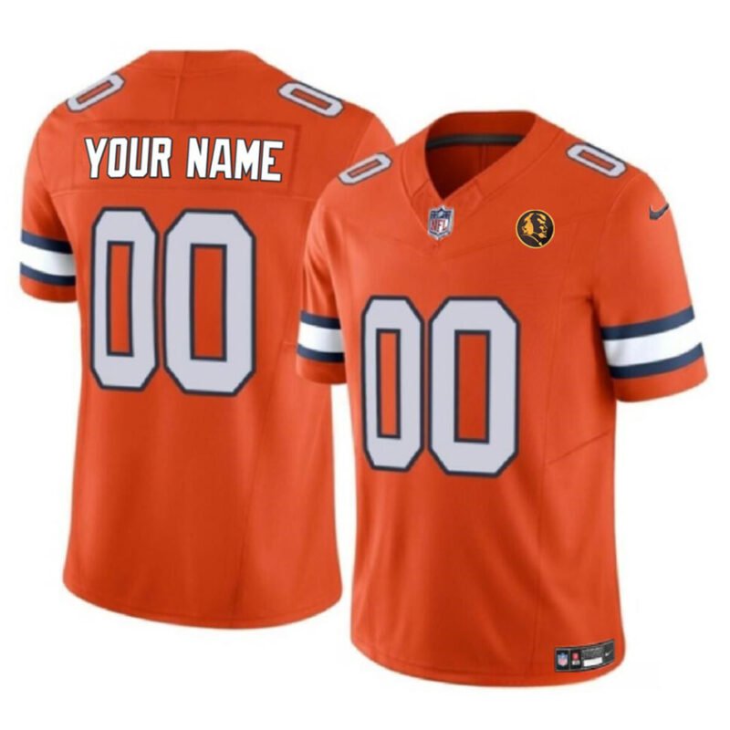 Orange Denver Broncos Active Player Custom 2023 F.U.S.E. With John Madden Patch Vapor Limited Stitched Football Jersey