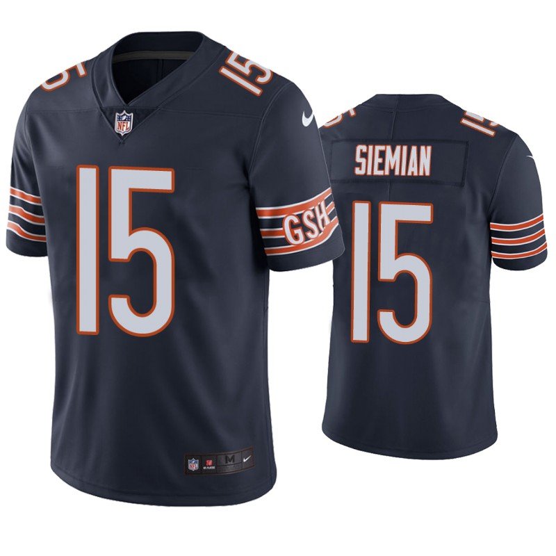 Navy Chicago Bears #15 Trevor Siemian Vapor untouchable Limited Stitched Jersey - CBJ393