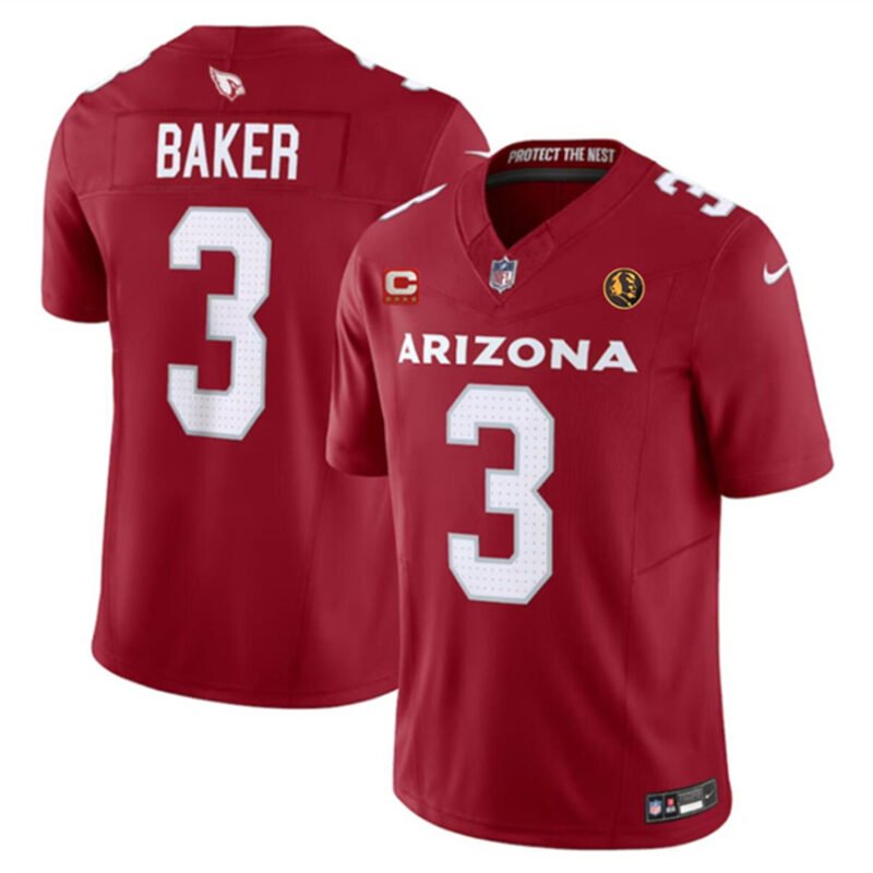 Red Arizona Cardinals #3 Budda Baker 2023 F.U.S.E. With 4-Star C Patch And With John Madden Patch Vapor Limited Stitched Football Jersey - ACJ200