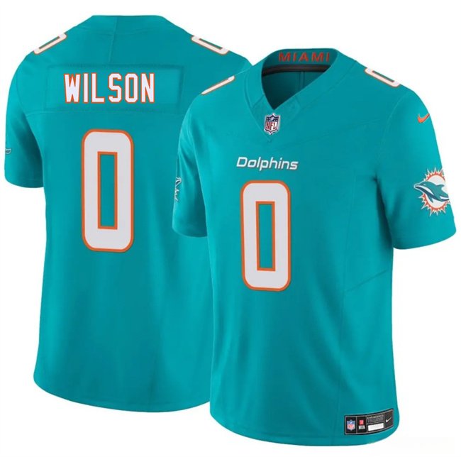 Aqua Miami Dolphins #0 Zach Wilson 2025 F.U.S.E. Vapor Limited Stitched Football Jersey - MDR07