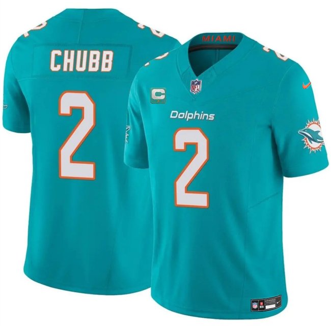 Aqua Miami Dolphins #2 Bradley Chubb 2025 F.U.S.E. With 1-Star C Patch Vapor Limited Stitched Football Jersey - MDR33