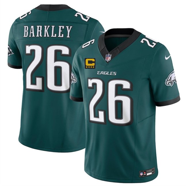 Green Philadelphia Eagles #26 Saquon Barkley 2025 F.U.S.E. With 4-Star C Patch Vapor Untouchable Limited Stitched Football Jersey - PEL18