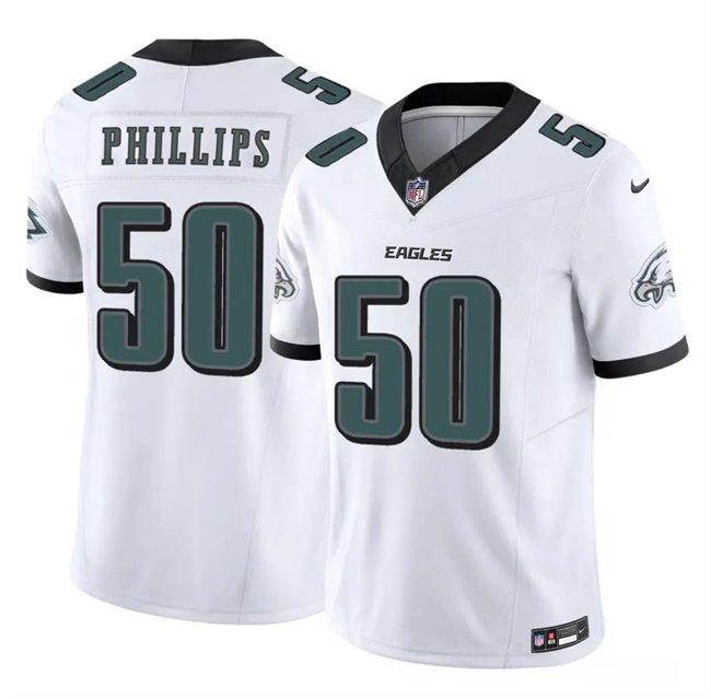 White Philadelphia Eagles #50 Jaelan Phillips 2025 F.U.S.E. Vapor Untouchable Limited Stitched Football Jersey - PEL192