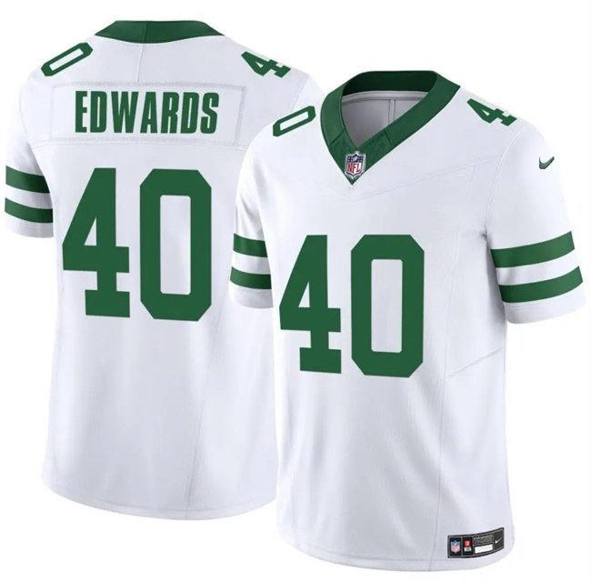 White New York Jets #40 Donovan Edwards 2025 F.U.S.E. Vapor Untouchable Limited Stitched Jersey - NYJ33