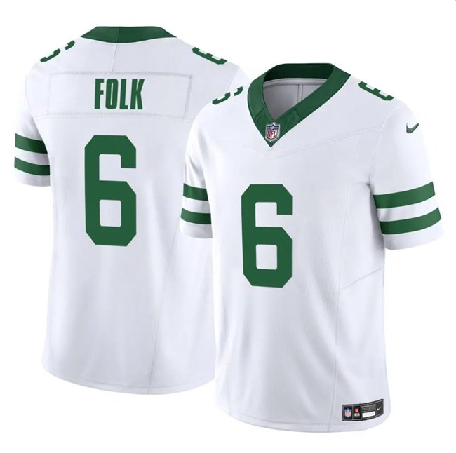 White New York Jets #6 Nick Folk 2025 F.U.S.E. Vapor Untouchable Limited Stitched Jersey - NYJ21