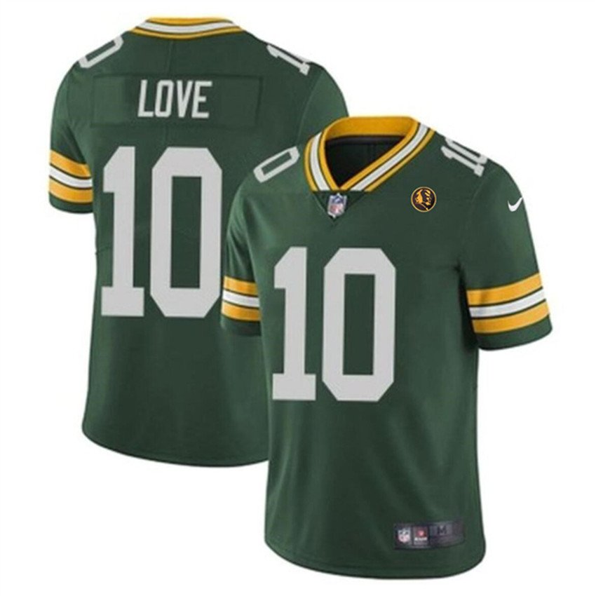 Green Green Bay Packers #10 Jordan Love Vapor Limited Throwback Stitched Football Jersey - GBJ184