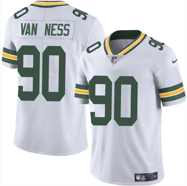 White Green Bay Packers #90 Lukas Van Ness Vapor Untouchable Limited Stitched Jersey - GBJ105