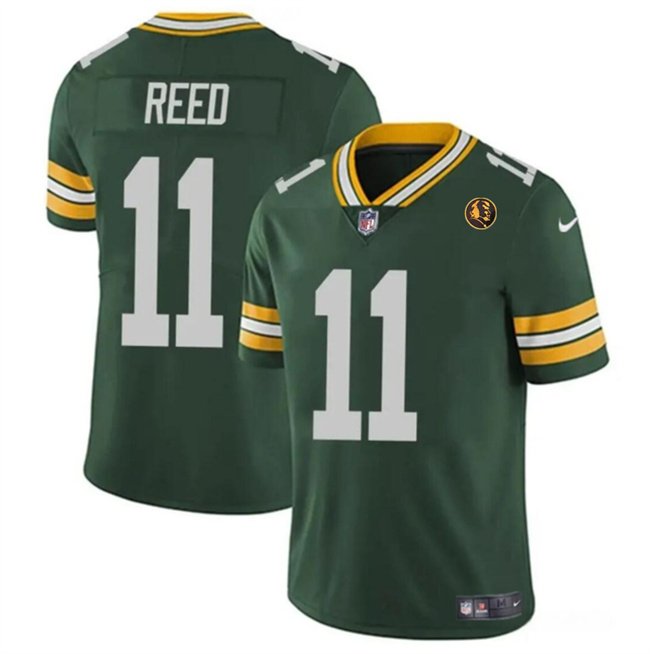 Green Green Bay Packers #11 Jayden Reed Christian Watson Green With John Madden Patch Vapor Untouchable Stitched Jersey - GBJ626
