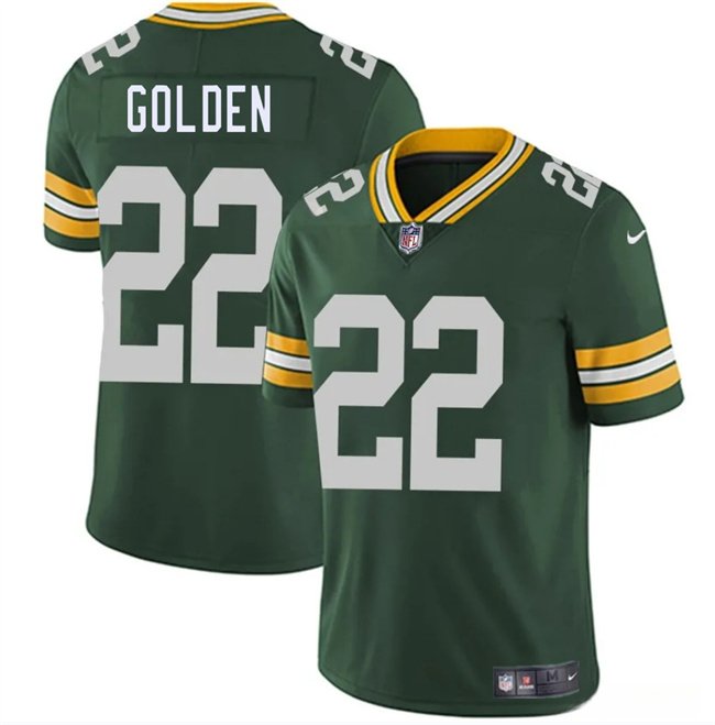 Green Green Bay Packers #22 Matthew Golden 2025 Draft Vapor Untouchable Limited Stitched Football Jersey - GBJ239