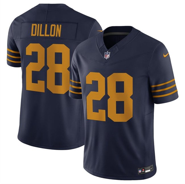 Navy Green Bay Packers #28 A. J. Dillon The 1923 Classic Vapor F.U.S.E. Limited Stitched Football Jersey - GBJ152