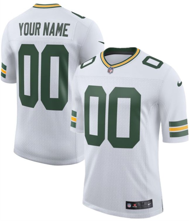 White Green Bay Packers Active Player Custom 2025 New Vapor Untouchable Limited Stitched Football Jersey - GBJ356