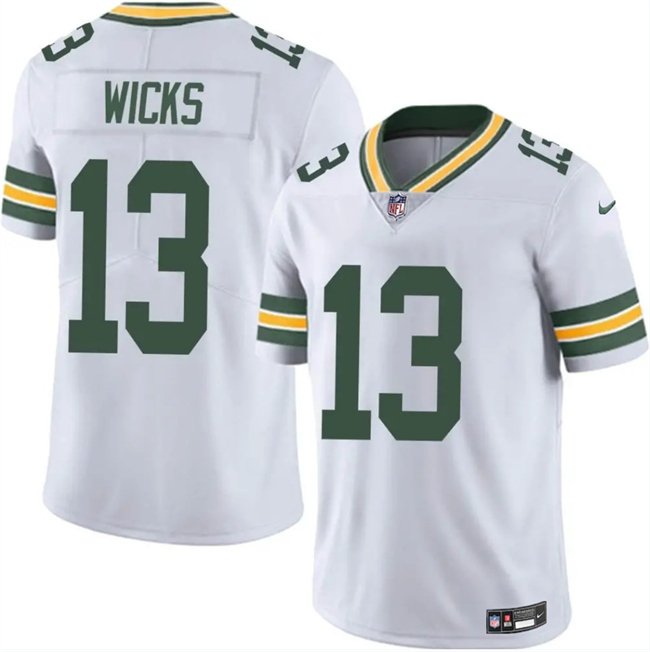 White Green Bay Packers #13 Dontayvion Wicks 2025 Vapor Untouchable Limited Stitched Football Jersey - GBJ467