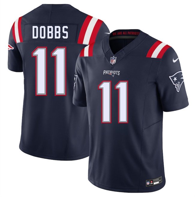 Navy New England Patriots #11 Joshua Dobbs 2025 F.U.S.E. Vapor Limited Stitched Football Jersey - NEP90