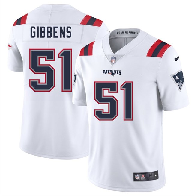 White New England Patriots #51 Jack Gibbens 2025 Vapor Limited Stitched Football Jersey - NEP84