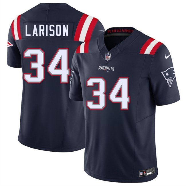 Navy New England Patriots #34 Lan Larison 2025 F.U.S.E. Vapor Limited Stitched Football Jersey - NEP92