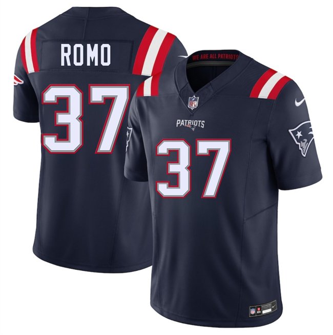 Navy New England Patriots #37 Parker Romo 2025 F.U.S.E. Vapor Limited Stitched Football Jersey - NEP34