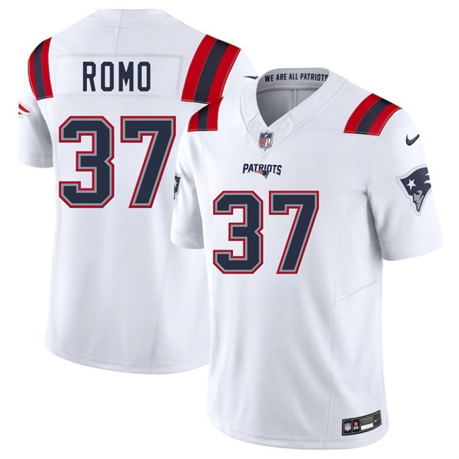 White New England Patriots #37 Parker Romo 2025 F.U.S.E. Vapor Limited Stitched Football Jersey - NEP66