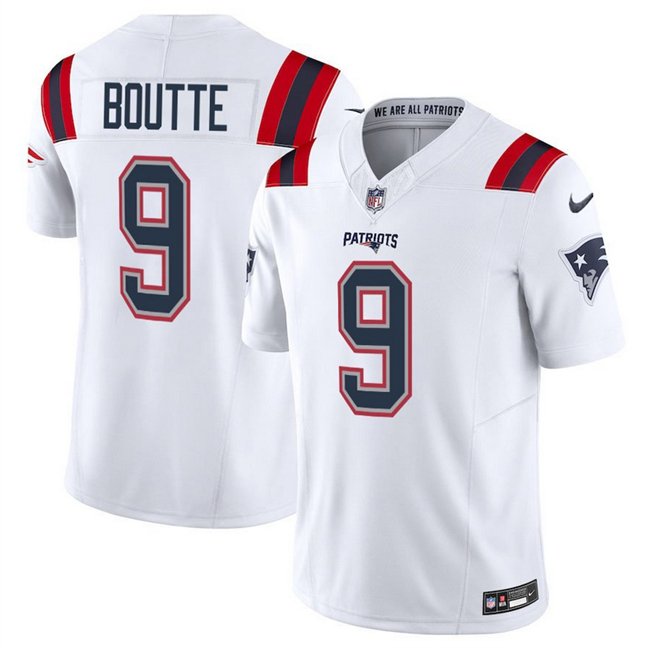 White New England Patriots #9 Kayshon Boutte 2025 F.U.S.E. Vapor Limited Stitched Football Jersey - NEP74