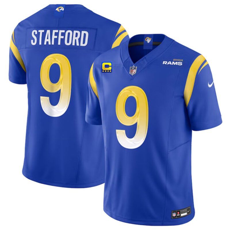 Blue Los Angeles Rams #9 Matthew Stafford 2023 F.U.S.E. With 4-Star C Patch Vapor Untouchable Limited Stitched Jersey - LAR53