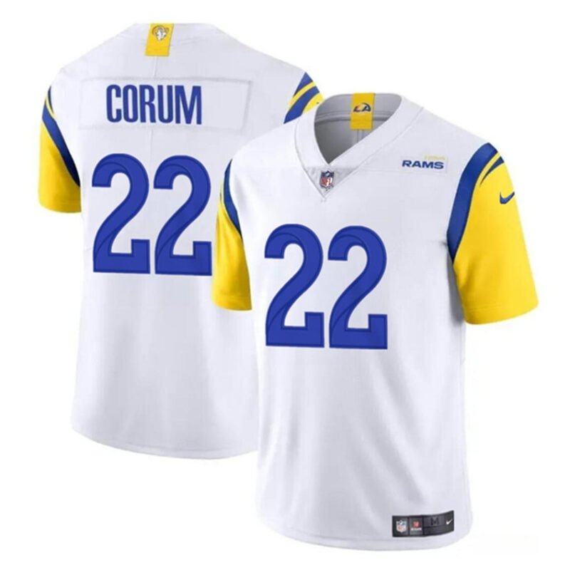 White Los Angeles Rams #22 Blake Corum 2024 Draft Vapor Untouchable Stitched Football Jersey - LAR104