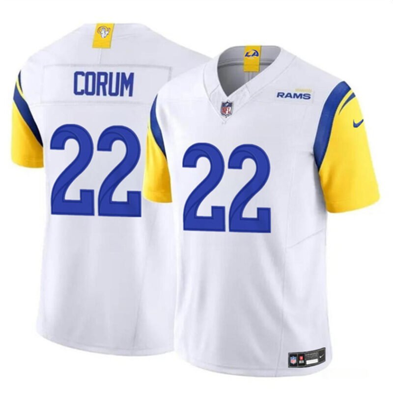 White Los Angeles Rams #22 Blake Corum 2024 Draft F.U.S.E Vapor Untouchable Stitched Football Jersey - LAR116