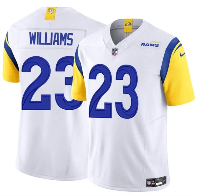 White Los Angeles Rams #23 Kyren Williams 2024 Vapor Untouchable Stitched Football Jersey - LAR619