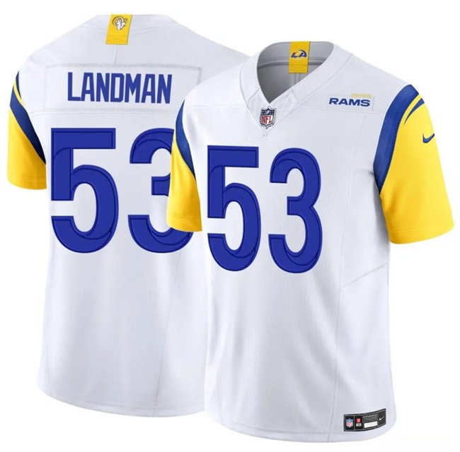 White Los Angeles Rams #53 Nate Landman 2025 F.U.S.E. Vapor Untouchable Stitched Football Jersey - LAR257