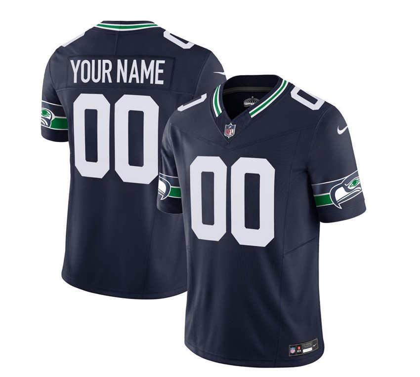 Navy Seattle Seahawks Active Player Custom 2023 F.U.S.E. Limited Stitched Football Jersey