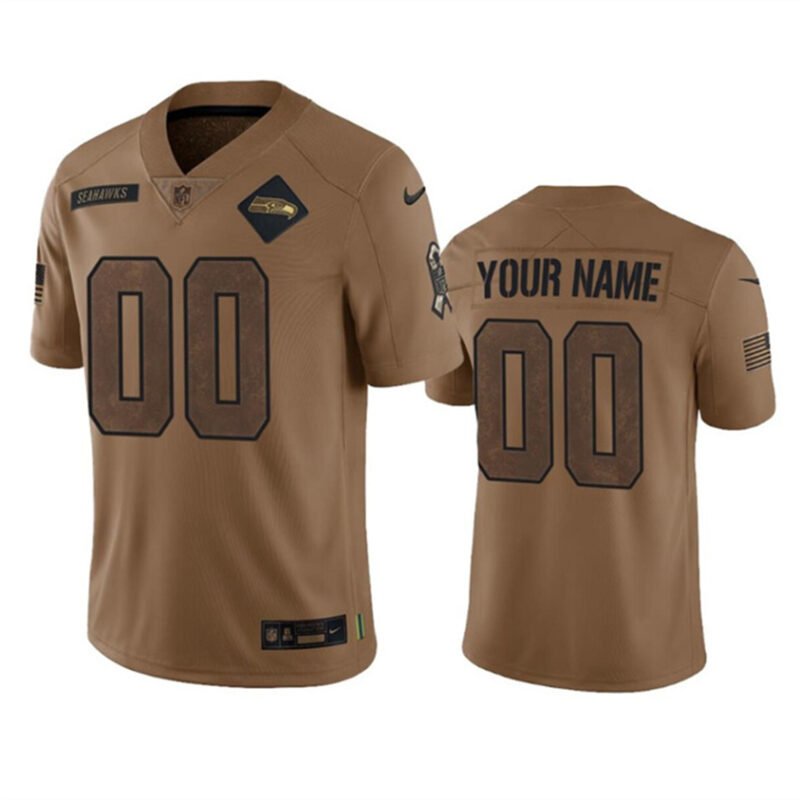 Brown Seattle Seahawks Active Player Custom 2023 Salute To Service Limited Stitched Football Jersey