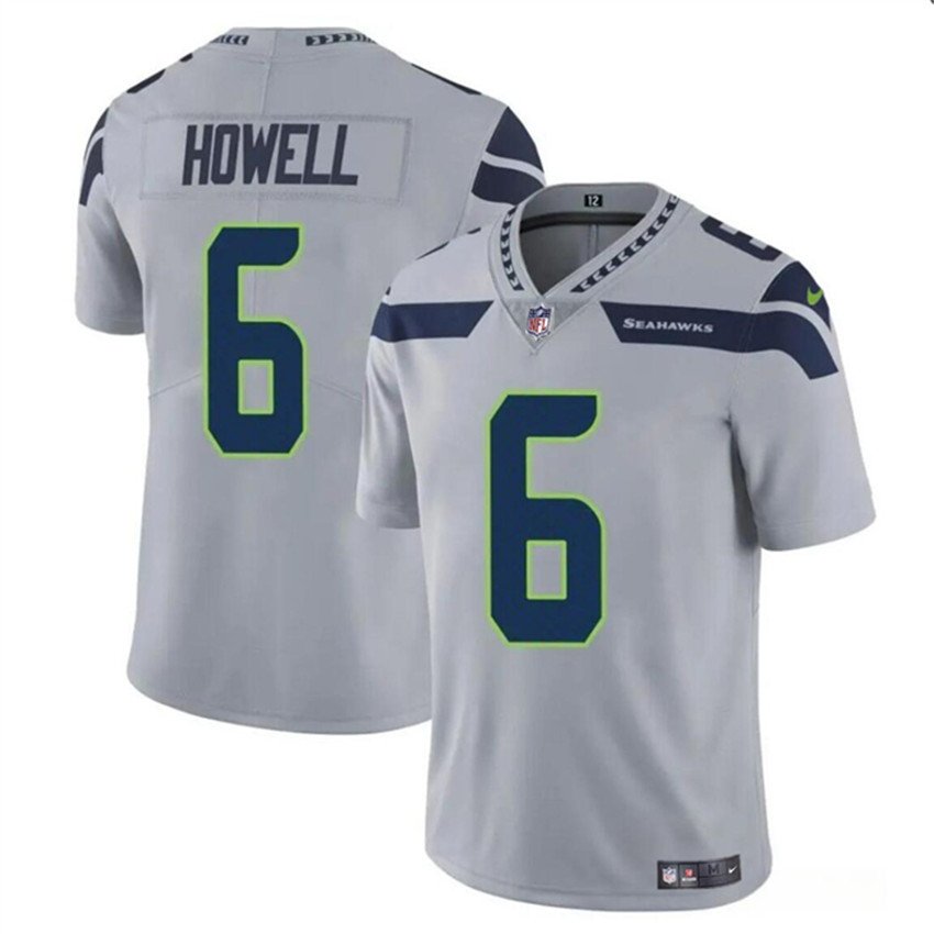 Grey Seattle Seahawks #6 Sam Howell Vapor Limited Stitched Football Jersey