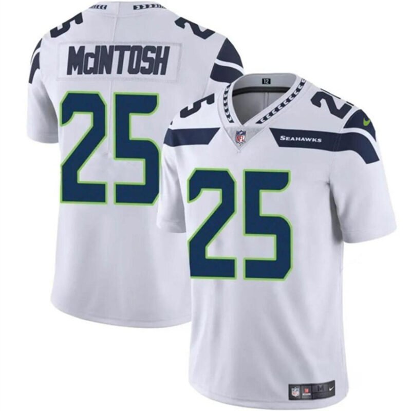 White Seattle Seahawks #25 Kenny McIntosh Vapor Limited Stitched Football Jersey