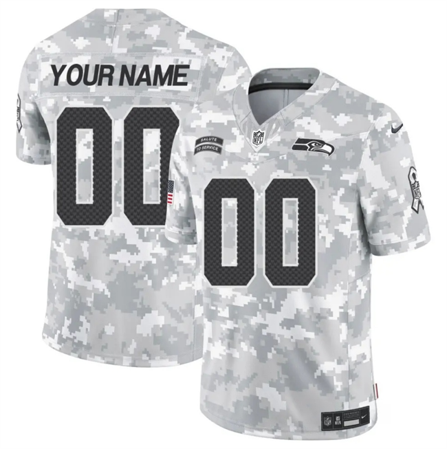 Arctic Camo Seattle Seahawks Active Player Custom 2024 F.U.S.E Salute to Service Limited Stitched Football Jersey