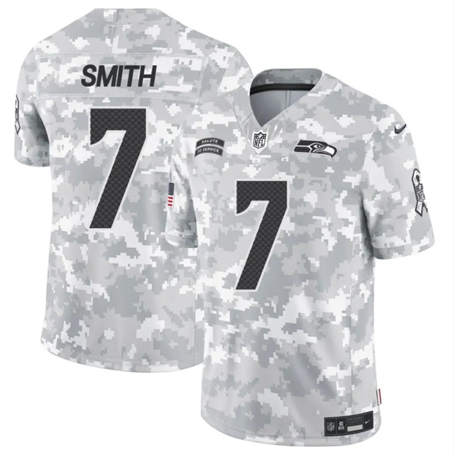 Arctic Camo Seattle Seahawks #7 Geno Smith 2024 F.U.S.E Salute to Service Limited Stitched Football Jersey